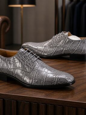 LIBERTY GREY CROC EXCLUSIVE MENS DRESS SHOES SIZE 12